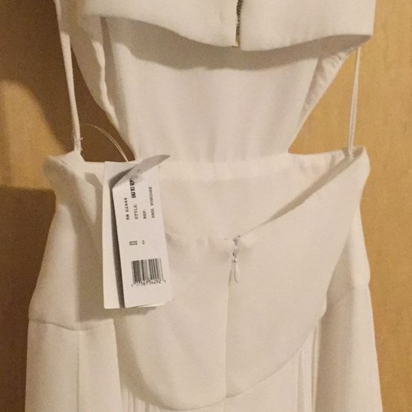 Long Crepe Column Dress with Side Cutouts - Picture 7 of 8